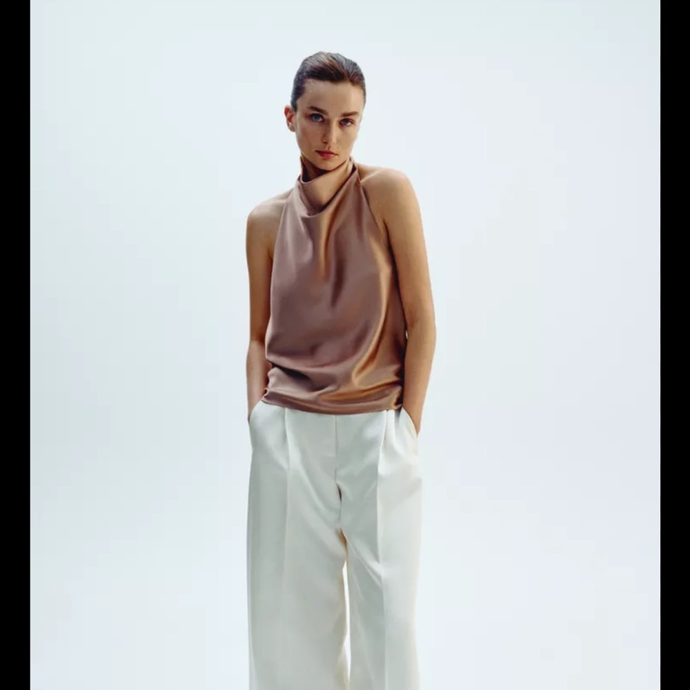 Zara satin effect halter top